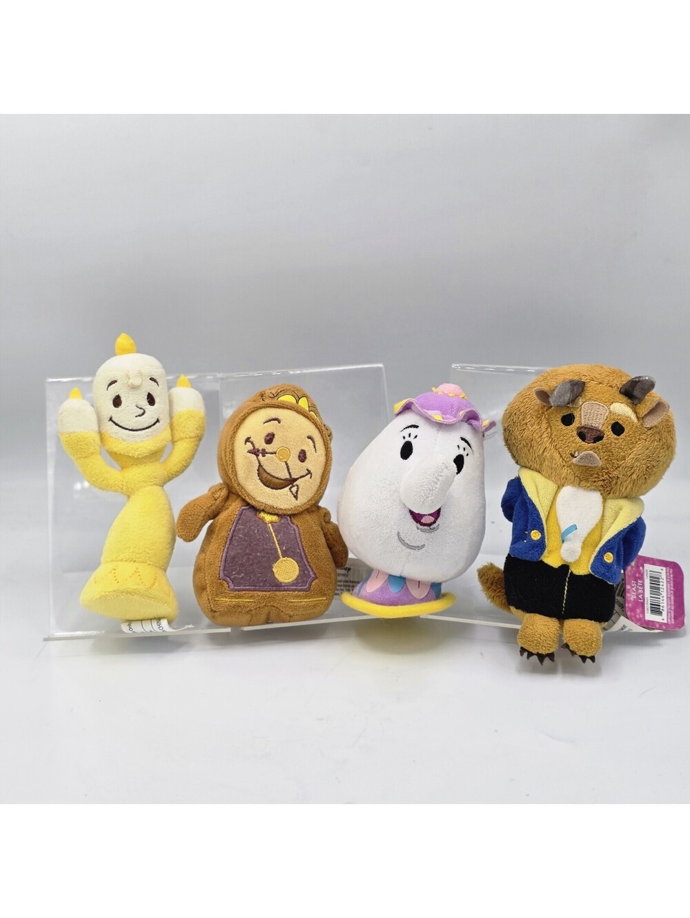 Disney Beauty and the Beast Just Play Mini Plush Lot Lumiere Cogsworth Beast